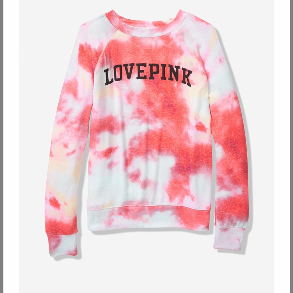Victoria Secret Pink Soft Crew Tie-Dye New!!